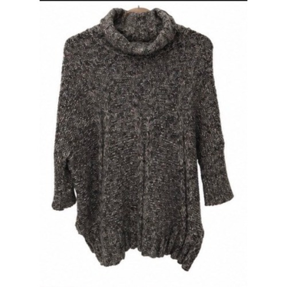 Matilda Jane Cowl Neck Sweater Womens XS/S Grey EUC Cable Knit Poncho 1509H5